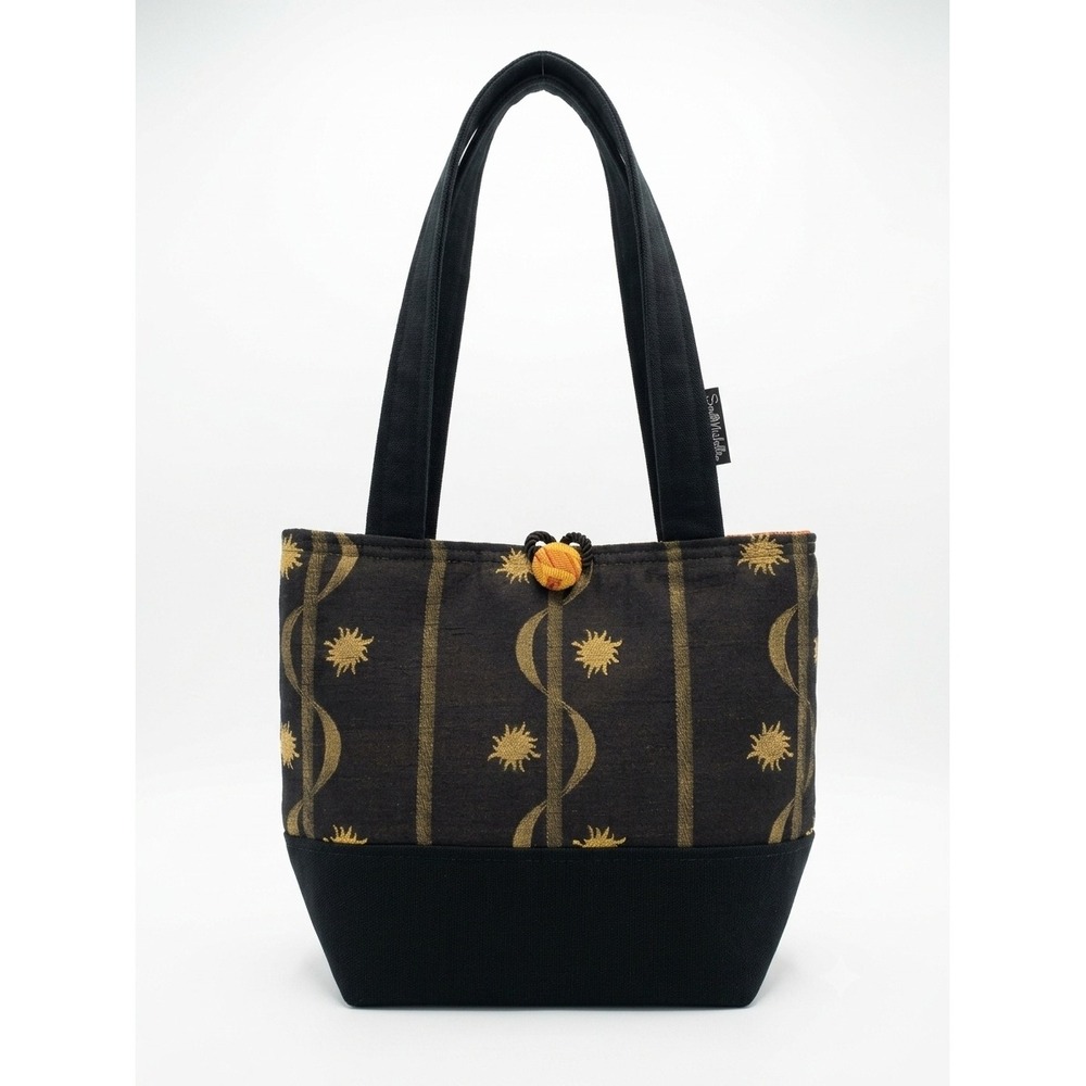 Sew Michelle Celestial Sun Moon Retro Black Gold Silk Whimsigoth Shoulder Bag